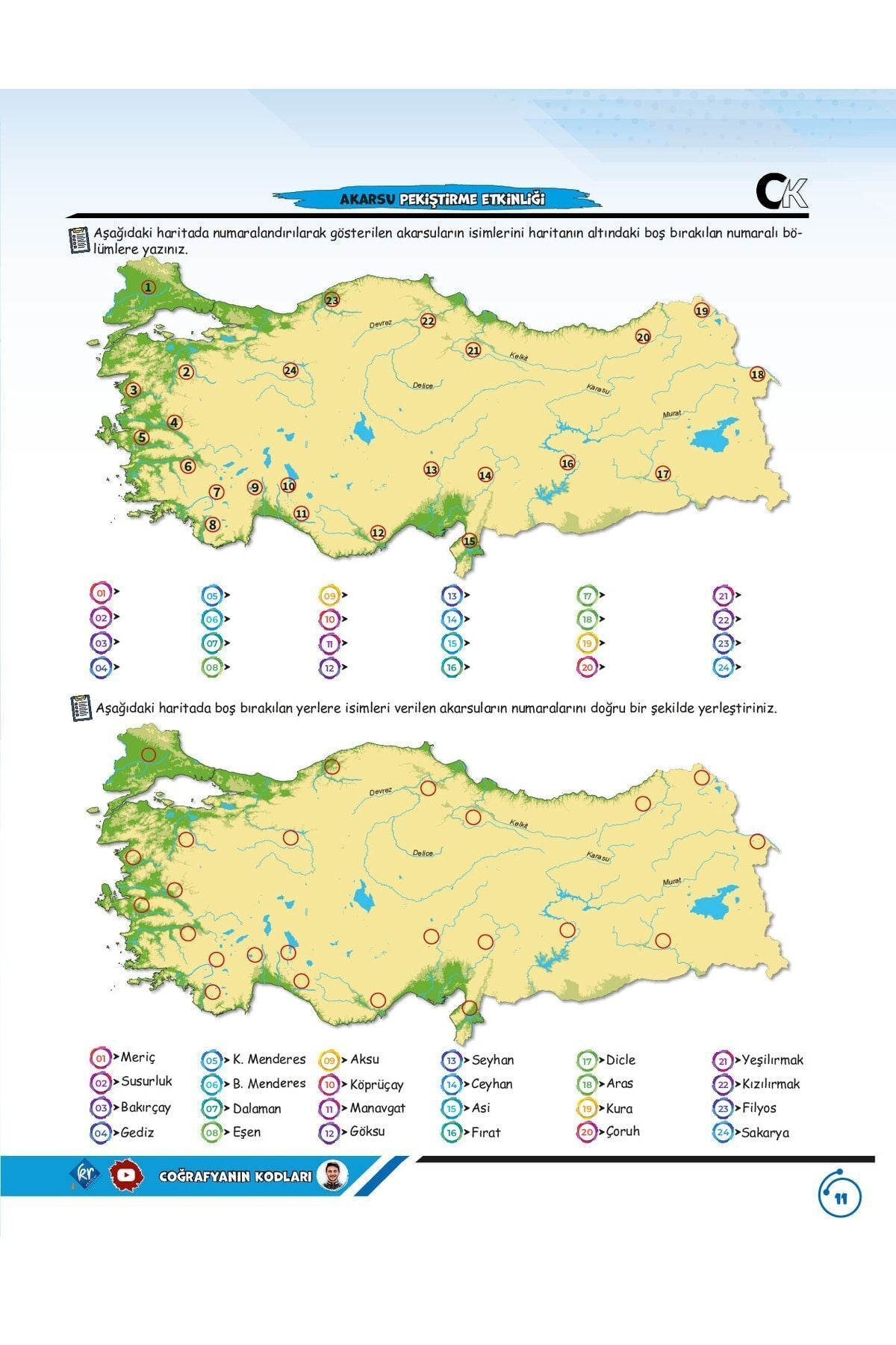 Coğrafyanın Kodları Türkiye Haritaları Çalışma Defteri (Tüm Sınavlar Için)